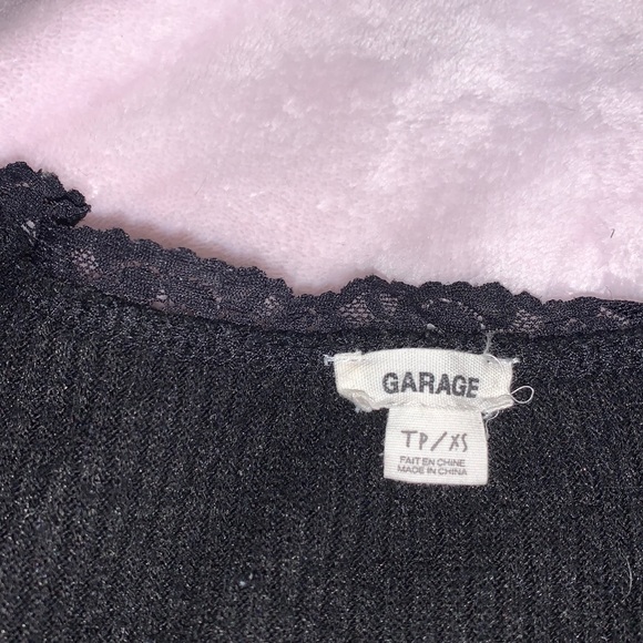 GARAGE XS black lace trim crop top - Picture 2 of 5